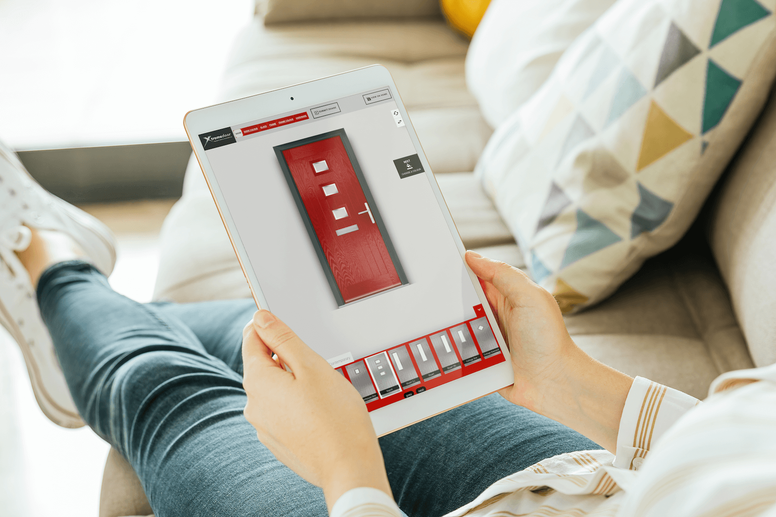 Woman holding tablet