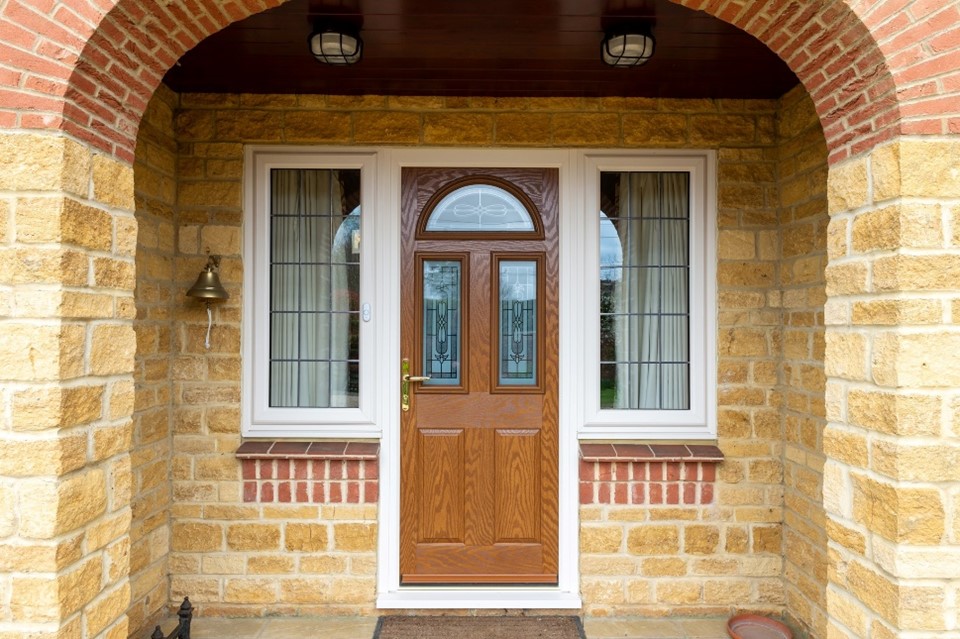 Warm brown entrance door